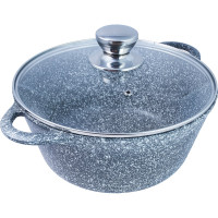 Кастрюля Традиция готовить с любовью Мрамор антипригарное покрытие литая 3 л стеклянная крышка ТМ5233