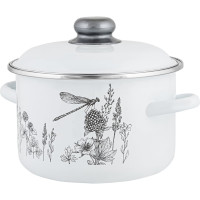 Цилиндрическая эмалированная кастрюля appetite FLORA-2 4 л 1RD201M FLORA