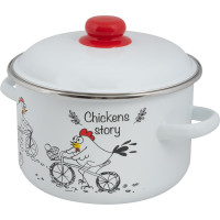 Цилиндрическая эмалированная кастрюля Food Atelier Chickens’stories 4 л 1RD201M Chickens