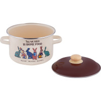 Цилиндрическая эмалированная кастрюля appetite Зайцы 5.5 л 6RD221M Зайцы