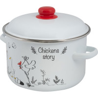 Цилиндрическая эмалированная кастрюля Food Atelier Chickens’stories 5.5 л 1RD221М Chickens