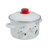 Цилиндрическая эмалированная кастрюля Food Atelier Chickens’stories 3 л 1RD181М Chickens