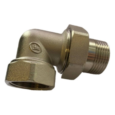 Сгон американка резьбовой DOUBLE-LIN латунный никелированный угол Н/В 1/2" LL6049 (1/2")