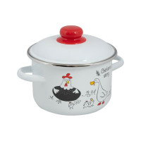 Цилиндрическая эмалированная кастрюля Food Atelier Chickens’stories 2 л 1RD161M Chickens