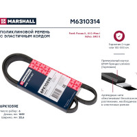 Ремень поликлиновой 6PK1059E Ford Focus II, III 04-, C-Max I 07-, Volvo S40 II 05- MARSHALL M6310314