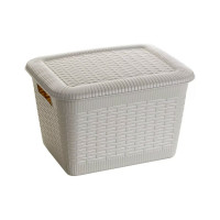 Хозяйственная корзина GENSINI Rattan, 29x22,5x18 см, 7 л, с крышкой, пластик, цвет ассорти 3351
