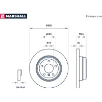 Тормозной диск задний BMW X5 E70, F15, F85 06- / X6 E71, E72, F16, F86 08- MARSHALL M2000612