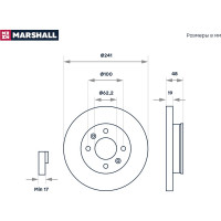 Тормозной диск передний Hyundai Getz 02- MARSHALL M2000559