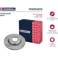 Тормозной диск передний Nissan Primastar 01-, Opel Vivaro A 01-, Renault Trafic II 01- MARSHALL M2000512
