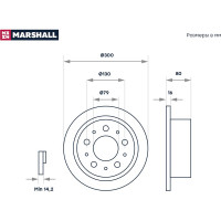 Тормозной диск задний Citroen Jumper II 06-, Fiat Ducato III 06-, Peugeot Boxer II 06- MARSHALL M2000561