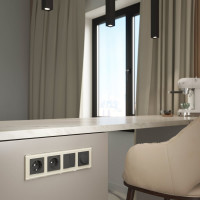 Рамка на 4 поста WERKEL W0041141/ Favorit (молочный, стекло) a058816