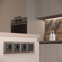 Рамка на 4 поста WERKEL W0041142/ Favorit (латте, стекло) a058821