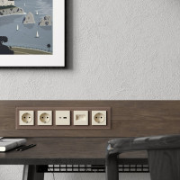 Рамка на 5 постов WERKEL W0051142/ Favorit (латте, стекло) a058822