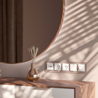 Рамка на 5 постов WERKEL W0051142/ Favorit (латте, стекло) a058822