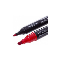 Перманентный маркер Hatber Highway двухсторонний, клиновидный, 5мм/2мм 10 шт 069852