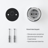 Розетка с заземлением WERKEL W5871054/ Vintage (серебро матовый/хром) a055929