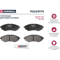 Колодки тормозные дисковые передние Chevrolet Aveo I 02-, Daewoo Kalos 02-, ZAZ Vida 12- MARSHALL M2623974