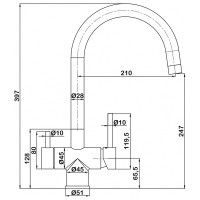 Смеситель для кухни Swedbe Selene черный 8042B, EAN