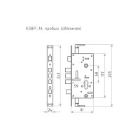 Врезной замок НОРА-М КЗВР-1А автомат, правый, хром 18727