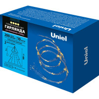 Светодиодная гирлянда на батарейках Uniel Лучи росы ULD-E0200-200/STB/3AA WARM WHITE, IP44 UL-00008667