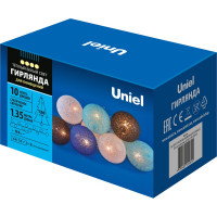 Светодиодная гирлянда на батарейках Uniel Клубки-2 ULD-S0135-010/STB/2AA WARM WHITE, IP20 UL-00008420
