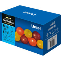 Светодиодная гирлянда на батарейках Uniel Клубки-3 ULD-S0135-010/STB/2AA WARM WHITE, IP20, TANGLES-3 UL-00008668