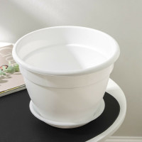 Горшок для цветов с поддоном СИМАЛЕНД Антик 3.6 л, 22 см, 17 см, белый 4047734