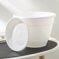 Горшок для цветов с поддоном СИМАЛЕНД Антик 3.6 л, 22 см, 17 см, белый 4047734