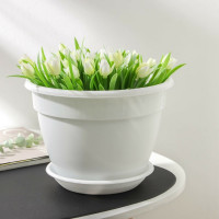 Горшок для цветов с поддоном СИМАЛЕНД Антик 3.6 л, 22 см, 17 см, белый 4047734