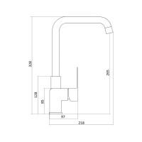 Смеситель для мойки Славен с высоким Г-образным изливом Н22 СЛ-ОД-Н22