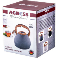 Чайник Agness со свистком 3 л термоаккумулирующее дно, индукция 937-812