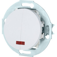 2-клавишный выключатель LK Studio схема 5L, с индикатором, 16А, 250В, белый, LK Vintage 881204-1