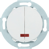 2-клавишный выключатель LK Studio схема 5L, с индикатором, 16А, 250В, белый, LK Vintage 881204-1