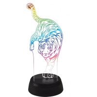 Светильник декоративный Uniel с эффектом 3D «Тигр», на батарейках ULI-M506 RGB/3AA TIGER/BLACK UL-00008401