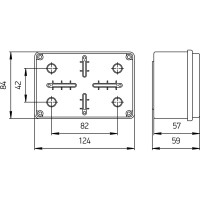 Распределительная коробка Экопласт BJB/JBS120 без сальников о/п 120х80х50, 44058HF
