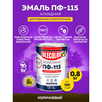 Эмаль OLECOLOR ПФ-115 коричневый, 0.8 кг 4300004836