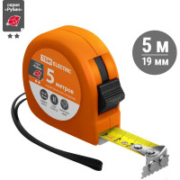 Рулетка TDM ELECTRIC длина 5 м, стальная лента, ширина 19 мм, прорезиненное покрытие, магнит, "Рубин" SQ1018-0106
