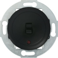 1-рычажковый переключатель LK Studio на 2 направления с индикатором (сх.6L) 16A 250B, черный, 880908-1