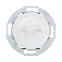 2-рычажковый переключатель LK Studio с двух мест (сх.6+6) 16 A. 250 B, белый, LK Vintage 882404-1