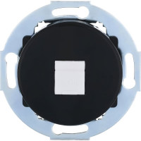 Компьютерная розетка LK Studio RJ-45 кат.5е с накладкой, черная, LK Vintage 886108-1