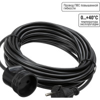 Силовой удлинитель-шнур TDM ELECTRIC народный ПВС 2200 Вт без заземления, 10м, штепсельное гнездо SQ1307-0206