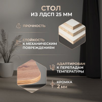 Обеденный стол Tetchair SMART ЛДСП, 105-140x68.6x75 см, дуб вотан/белый 18991