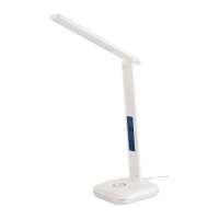 Светодиодный настольный светильник General Lighting Systems 8Вт, 520лм, 3000-5000К, белый свет, сенсорный, дисплей с часами, белый GLTL-034-2 800152