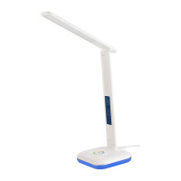 Светодиодный настольный светильник General Lighting Systems 8Вт, 520лм, 3000-5000К, белый свет, сенсорный, дисплей с часами, белый GLTL-034-2 800152