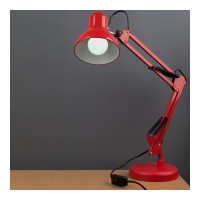 Настольный светильник General Lighting Systems Е27, основание + струбцина, 600х148мм, красный GTL-038 800138