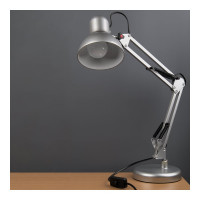 Настольный светильник General Lighting Systems Е27, основание + струбцина, 600х148мм, серебристый GTL-039 800139