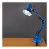 Настольный светильник General Lighting Systems Е27, основание + струбцина, 600х148мм, синий GTL-040 800140