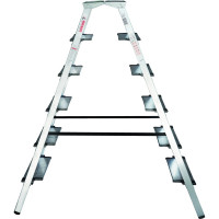 Двухсторонняя алюминиевая стремянка Новая Высота 2х6 ступеней 1127206