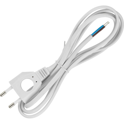 Шнур с плоской вилкой с вырезом TDM ELECTRIC ШУ04 ШВВП 2x0,75мм2 1,7 м. белый SQ1305-0031