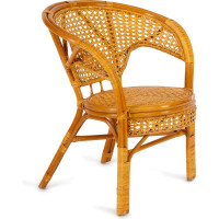 Комплект Tetchair PELANGI 02/15 стол со стеклом, 4 кресла без подушек, ротанг, мед 10084